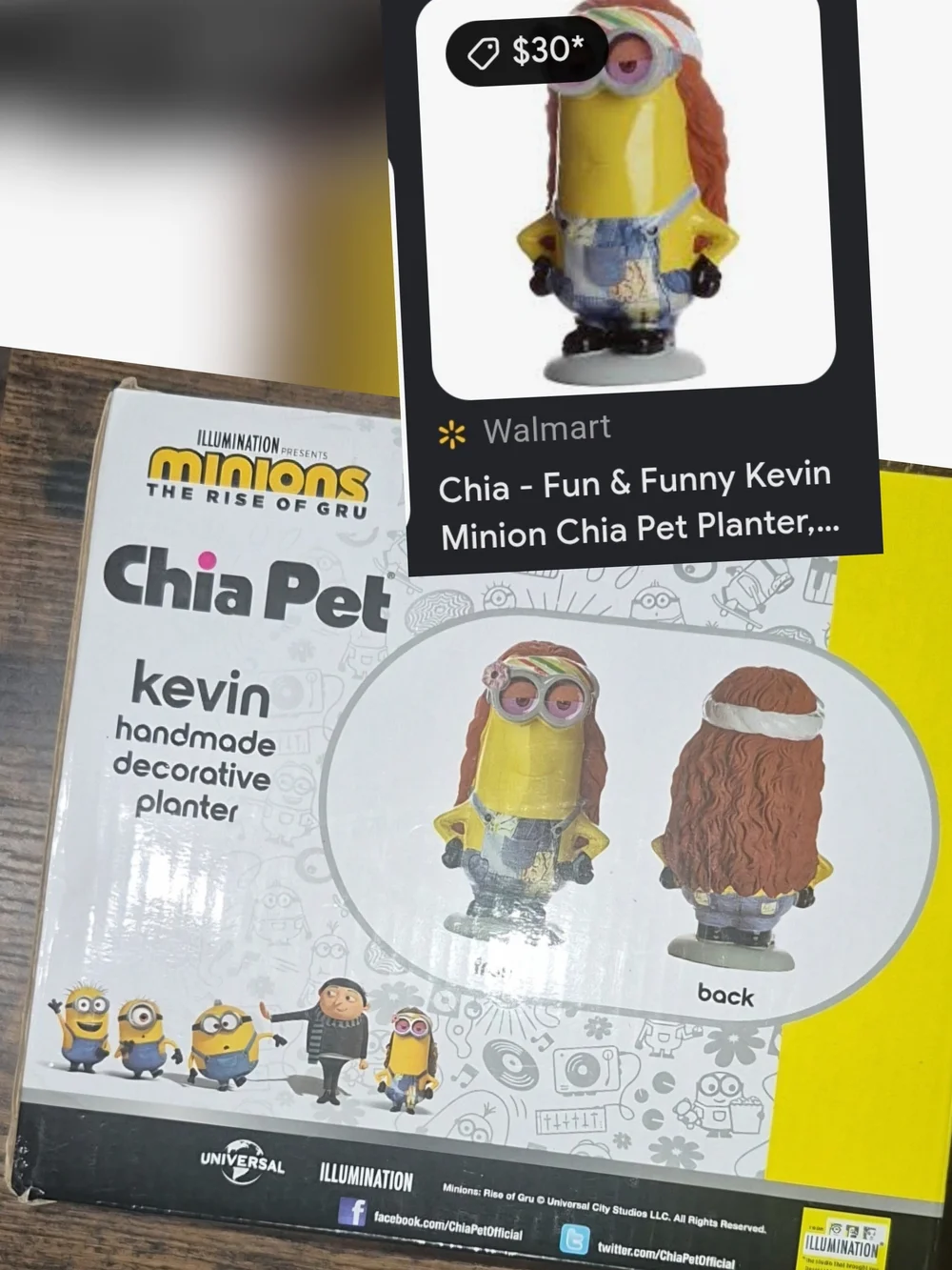 Universal Yellow & Blue Kevin Minion Chia Pet Planter